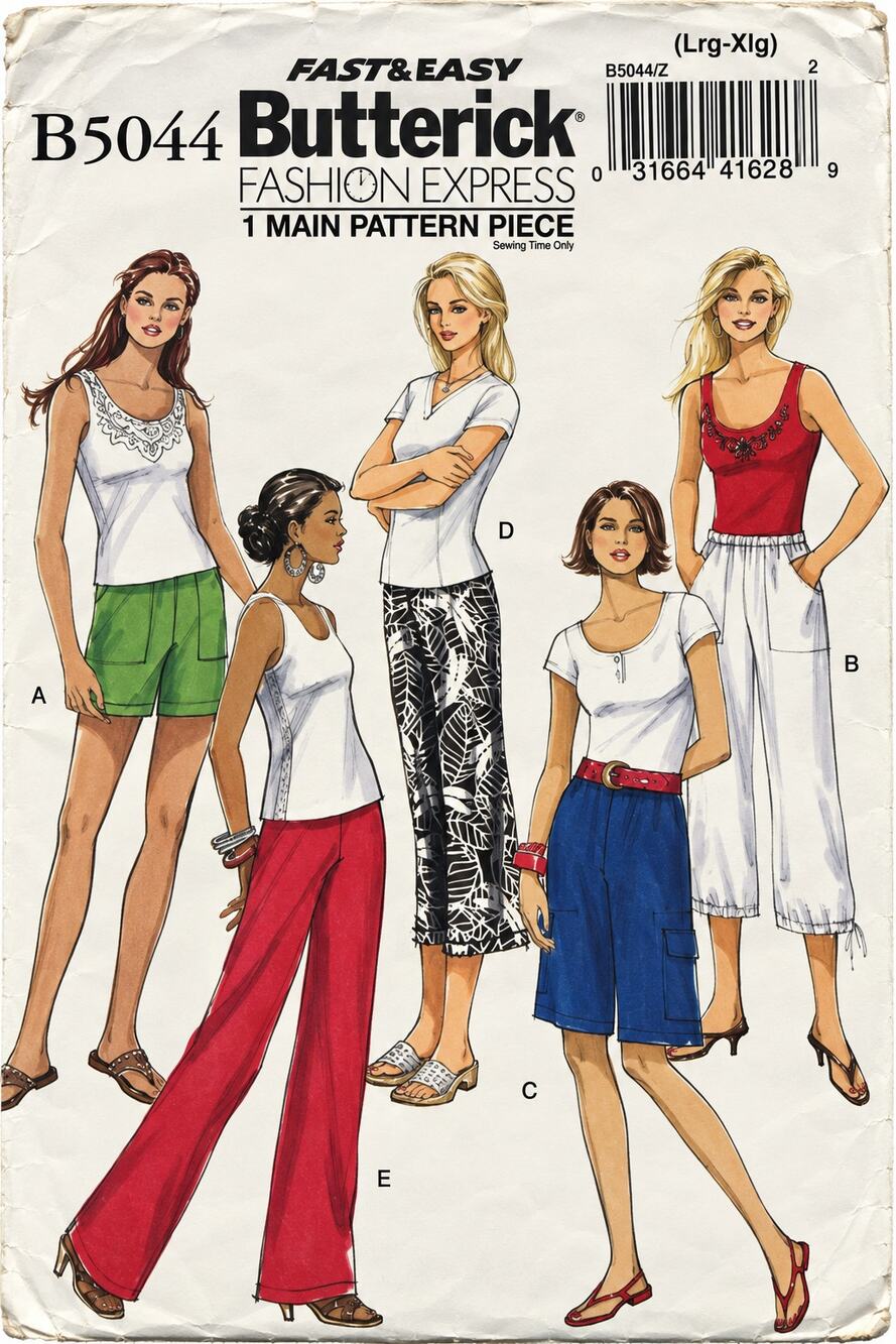 Butterick 5044 Size Large-XL Misses Drawstring Gaucho Pants Sewing Pattern Uncut